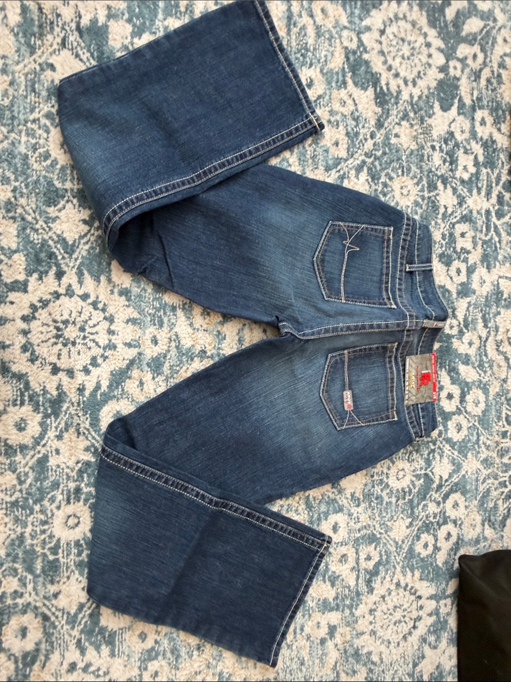 Ariat Flame Resistant Women's Blue Mid-Rise Stretch Boot Cut Jeans 31R